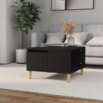 vidaXL Salontafel 55x55x36,5 cm bewerkt hout zwart, Huis en Inrichting, Tafels | Salontafels, 50 tot 100 cm, Verzenden, Nieuw