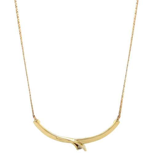 Gouden choker met diamant 14 krt, Sieraden, Tassen en Uiterlijk, Kettingen, Wit, Zo goed als nieuw, Goud, Verzenden