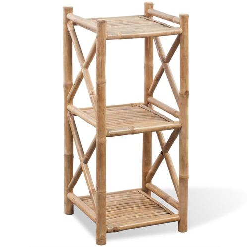 vidaXL Rek 3-laags vierkant bamboe, Huis en Inrichting, Kasten | Boekenkasten, 25 tot 50 cm, Nieuw, Overige houtsoorten, Minder dan 100 cm