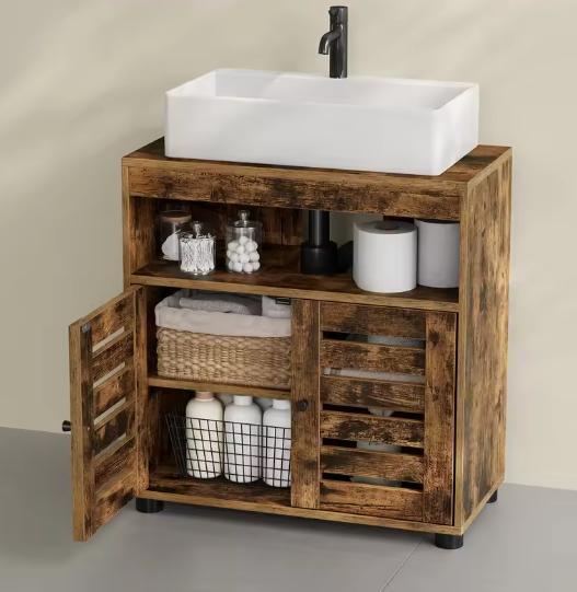 Vrijstaande Badkamerkast 2-Deurs met Verstelbare Plank 60x30, Huis en Inrichting, Badkamer | Badkamermeubels, Nieuw, Verzenden