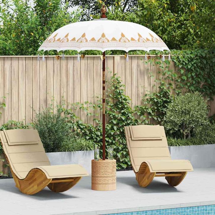 vidaXL Balinese Parasol Crème 185 x 185 x 260 cm, Tuin en Terras, Parasols, Nieuw, 1 tot 2 meter, Verzenden