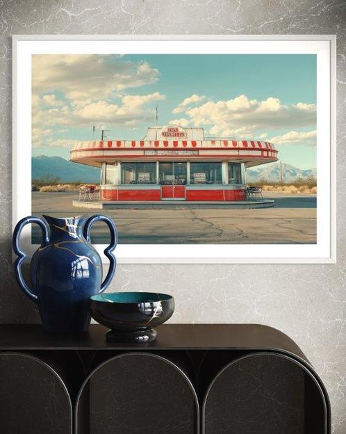 Rudy Barret - Desert Diner - XL, Antiek en Kunst, Kunst | Schilderijen | Modern