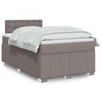 vidaXL Boxspring met matras stof taupe 120x200 cm, Verzenden, Nieuw, Twijfelaar, 120 cm
