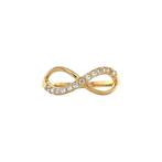 Gouden infinity ring met zirkonia 22 karaat, Sieraden, Tassen en Uiterlijk, Ringen, Verzenden, Zo goed als nieuw, Wit, Goud