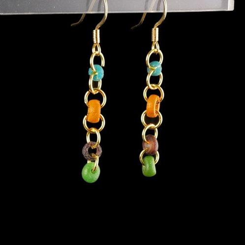 Oud-Romeins Oorbellen met Romeinse glaskralen (Zonder, Sieraden, Tassen en Uiterlijk, Antieke sieraden