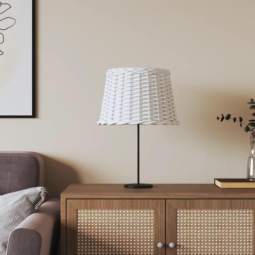 vidaXL Lampenkap Ø40x26 cm wicker wit, Huis en Inrichting, Lampen | Lampenkappen, Wit, Nieuw, Verzenden