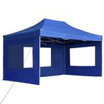 Partytent inklapbaar met wanden 4,5x3 m aluminium blauw, Verzenden, Nieuw, 2 meter of meer, Partytent