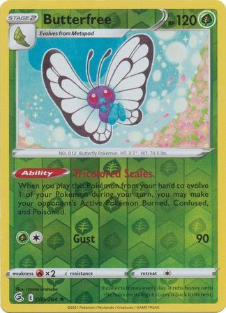 Butterfree 003/264 reverse holo (Fusion Strike), Hobby en Vrije tijd, Verzamelkaartspellen | Pokémon, Losse kaart, Nieuw, Foil