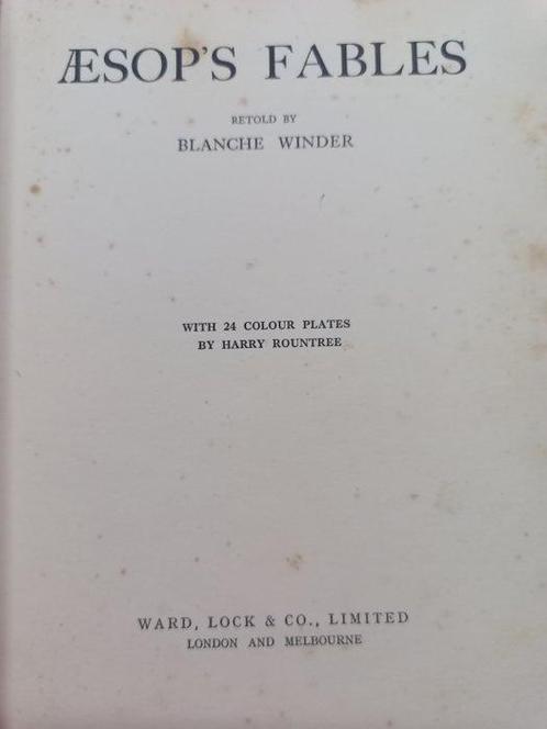 Aesop/Harry Rountree - Aesops Fables - 1925, Antiek en Kunst, Antiek | Boeken en Bijbels