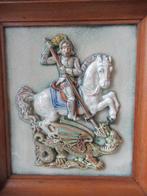 Karlsruhe majolica - Plaquette - Relief Plaquette Sint Joris, Antiek en Kunst