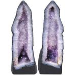 Lavender Amethyst - Matched Pair Geode - 53x16x22 cm- 36, Verzamelen, Mineralen en Fossielen