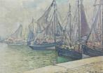 Jules Dubois (1888-1958) - Maritiem decor met schepen in de, Antiek en Kunst, Kunst | Schilderijen | Klassiek