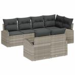 vidaXL Tuin Sofa Set met kussen 7 pcs Lichtgrijs Poly riet, Tuin en Terras, Verzenden, Nieuw, Rotan