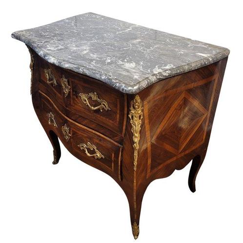 Commode - Marquetterie van verschillende edele houtsoorten, Antiek en Kunst, Antiek | Meubels | Stoelen en Banken