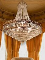 Plafondlamp - Bergkristal, Kristal, Verguld - Luxe candelaar, Antiek en Kunst