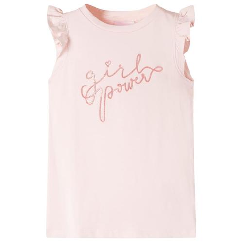 vidaXL Kindershirt met ruches aan de mouwen 92 zachtroze, Kinderen en Baby's, Kinderkleding | Overige, Nieuw, Verzenden