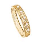 Gouden fantasie slaven armband met parels (schakelarmband), Sieraden, Tassen en Uiterlijk, Armbanden, Gebruikt, Ophalen of Verzenden