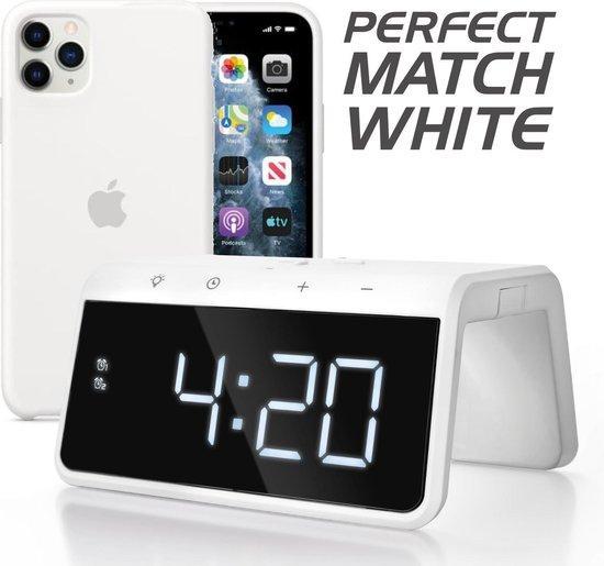 Caliber HCG019QI-WA - Wekker met draadloos laden - White, Witgoed en Apparatuur, Wekkers, Verzenden