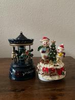 Kerstdecoratie (2) - 2 muziek carroussels - Hout, Steen, Diversen, Kerst, Nieuw