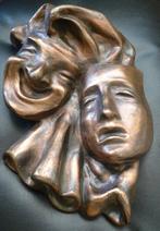 Beeld, De lach en de traan - 29 cm - Brons