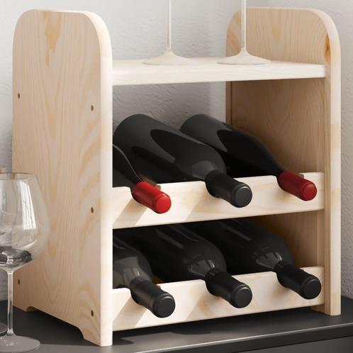 vidaXL Wijnrek met bovenblad 33x25x37 cm massief grenenhout, Huis en Inrichting, Woonaccessoires | Wijnrekken, Nieuw, Verzenden