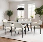 Eetkamerstoel Doé, gestoffeerd, stalen poten - Geweven stof, Verzenden, Nieuw