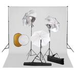 vidaXL Fotostudioset met lampen, paraplus, achtergrond en, Audio, Tv en Foto, Fotografie | Fotostudio en Toebehoren, Verzenden