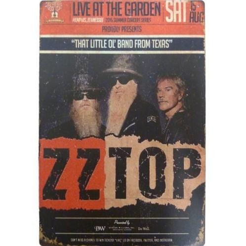 Wandbord reclamebord concert muziek ZZ Top on tour bord, Verzamelen, Posters, Nieuw, A4 of kleiner, Muziek, Rechthoekig Staand