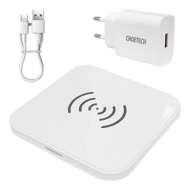 NIEUW: Draadloze oplader pad 10W wit met USB stekker, Telecommunicatie, Mobiele telefoons | Telefoon-opladers, Nieuw, Ophalen of Verzenden