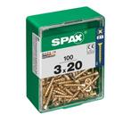 Spax Houtschroef 3.0x20mm - Phillips Z1 - 100 stuks, Doe-het-zelf en Verbouw, IJzerwaren en Bevestigingsmiddelen, Verzenden, Nieuw