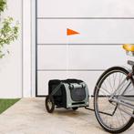 vidaXL Hondenfietstrailer oxford stof en ijzer grijs en, Dieren en Toebehoren, Verzenden, Nieuw