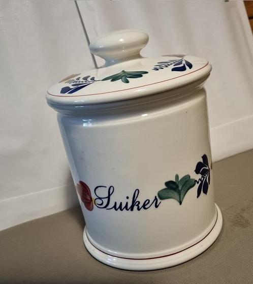 Boerenbont Voorraadpot Suiker 1.5 ltr Aardewerk met bloem..., Huis en Inrichting, Keuken | Servies, Nieuw, Verzenden