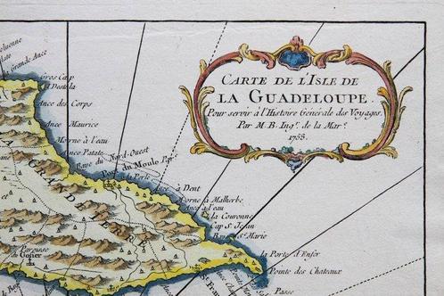 Noord Amerika - Guadeloupe-eilanden Caribisch gebied; Bellin, Boeken, Atlassen en Landkaarten