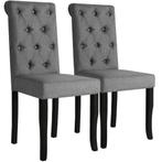 vidaXL Eetkamerstoelen 2 st stof donkergrijs, Huis en Inrichting, Stoelen, Verzenden, Nieuw, Grijs