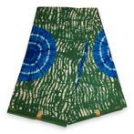Afrikaanse stof - Groen / Blauwe Tie Dye - Polycotton - 1 ya, Hobby en Vrije tijd, Stoffen en Lappen, Ophalen of Verzenden, Nieuw