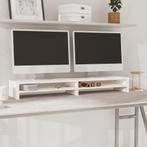 vidaXL Monitorstandaard 100x24x13 cm massief grenenhout wit, 100 tot 150 cm, Verzenden, Nieuw, Minder dan 25 cm