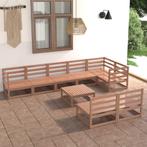 vidaXL 9-delige Loungeset massief grenenhout honingbruin, Tuin en Terras, Tuinsets en Loungesets, Verzenden, Nieuw, Loungeset