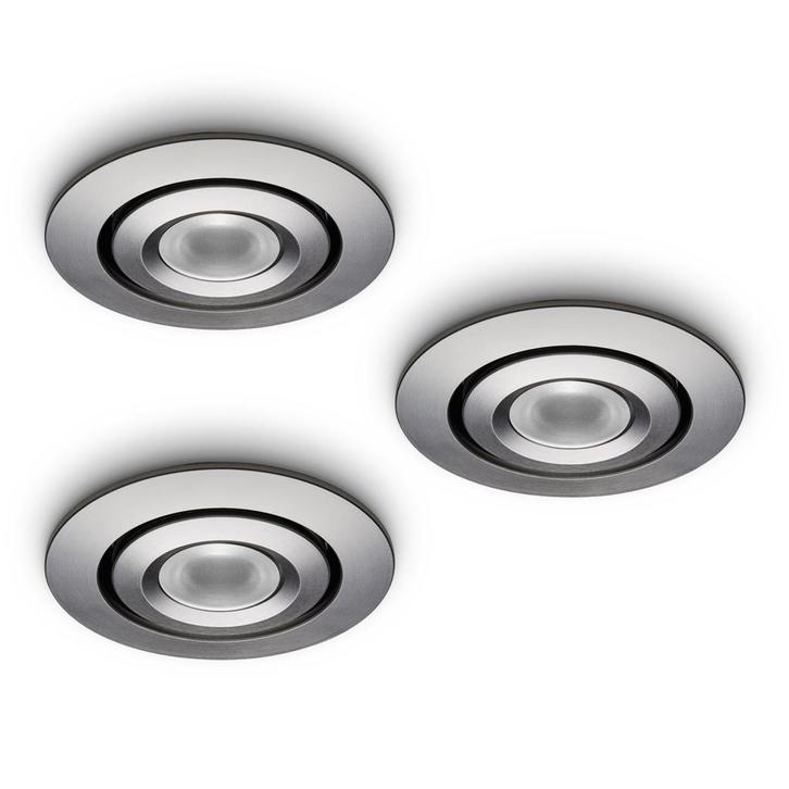 Ledisons LED-inbouwspot Piccolo 1W set 3 stuks zilver, Huis en Inrichting, Lampen | Spots