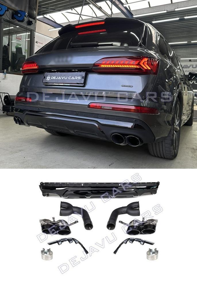 SQ7 Look Diffuser + Uitlaat tips voor Audi Q7 SUV S line SQ7, Auto diversen, Tuning en Styling, Ophalen of Verzenden