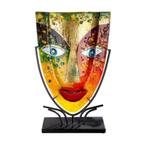 Glasart ovale design vaas Face Blue Eye, Verzenden, Nieuw