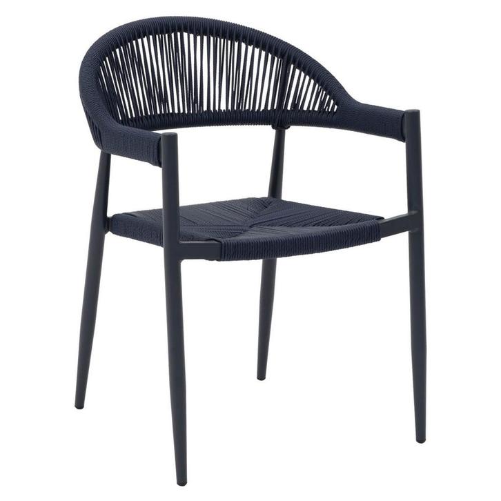 Stoel | VOLGA | Aluminium Rotan/Aluminium | Blue | Zwart, Zakelijke goederen, Horeca | Keukenapparatuur, Nieuw in verpakking, Verzenden