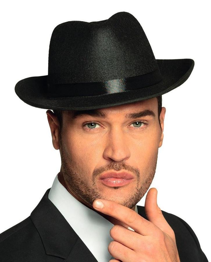 Hoed Maffia zwart, Hobby en Vrije tijd, Feestartikelen, Nieuw, Ophalen of Verzenden