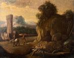 Flemish school (XVII) - Paesaggio con figure