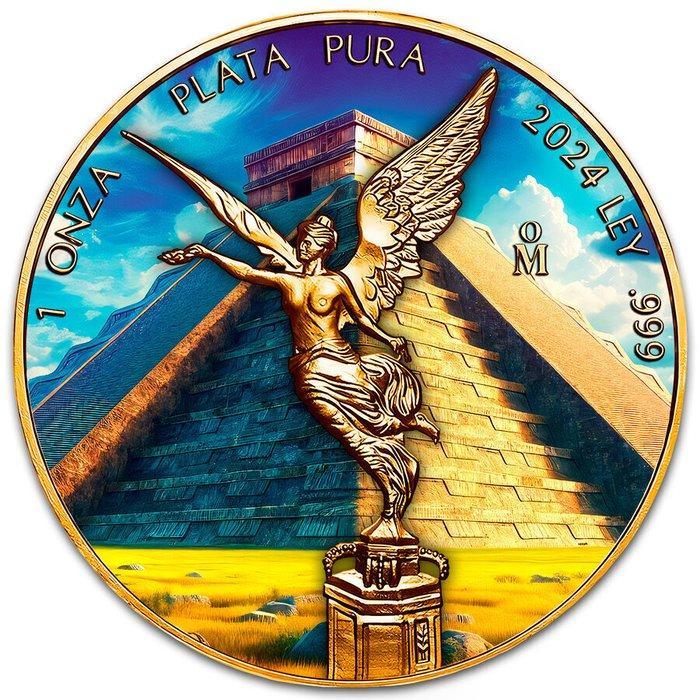 Mexico. 1 Onza 2024 1 oz Mexican Libertad Chichen Itza 24k, Postzegels en Munten, Edelmetalen en Baren