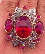Zonder Minimumprijs - Ring - 9 kt. Roségoud, Zilver Robijn -, Sieraden, Tassen en Uiterlijk, Ringen, Nieuw