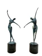 sculptuur, Modernist ensemble - 54 cm - Brons, Marmer