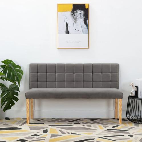 vidaXL Bankje 140 cm fluweel grijs, Huis en Inrichting, Banken | Voetenbanken en Poefen, Nieuw, Verzenden
