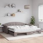 vidaXL Slaapbank met onderschuifbed en matrassen 100x200 cm, Huis en Inrichting, 100 cm, Eenpersoons, Verzenden, Nieuw