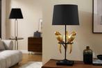 Design tafellamp WILDLIFE 75cm zwart goud ronde papegaai, Huis en Inrichting, Lampen | Tafellampen, Ophalen of Verzenden, Nieuw