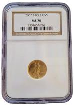Gouden American Eagle 1/10 oz 2007 NGC MS70 gecertificeerd, Goud, Losse munt, Verzenden, Midden-Amerika